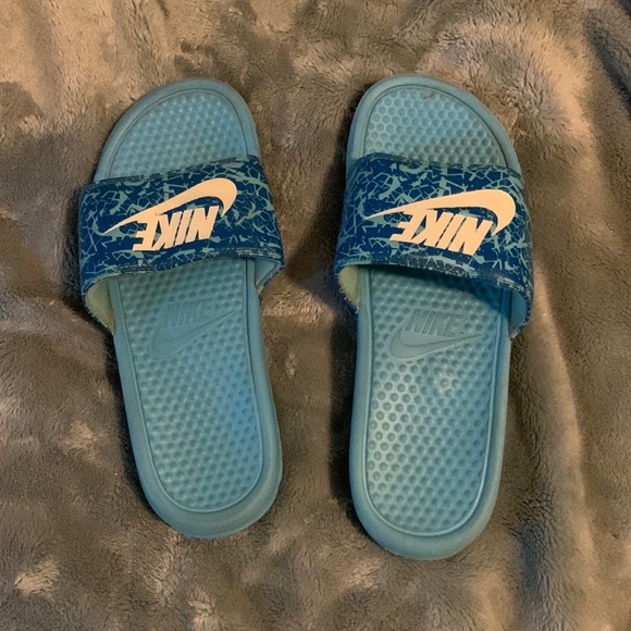 mens nike blue slides